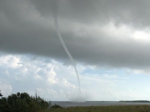 Water spout in Oso Bay (photo by Senior Officer Denise Pace)